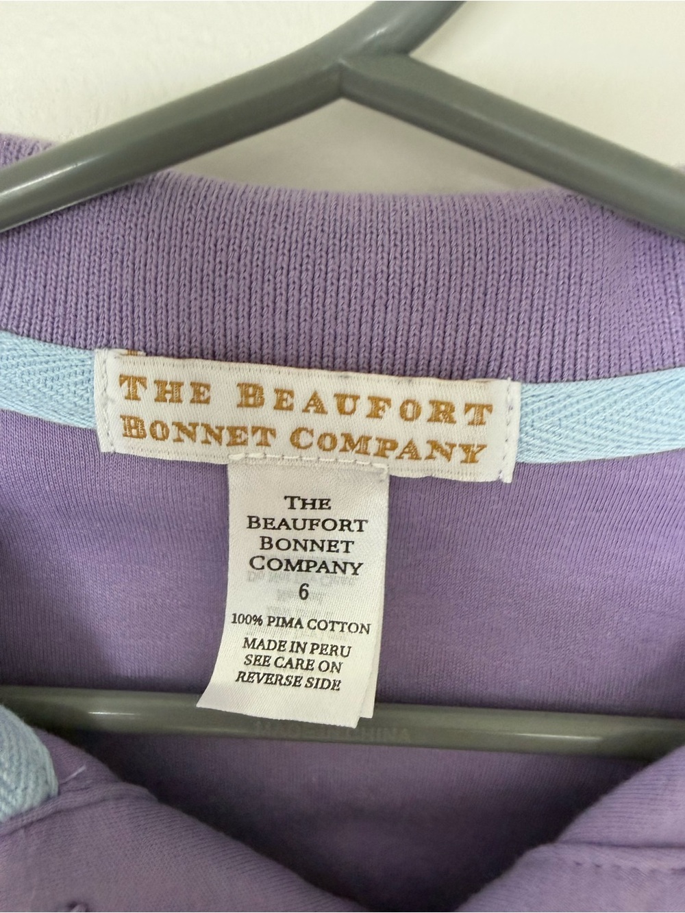 The Beaufort Bonnet Company Lavender Pima Cotton Top